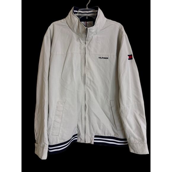Tommy Hilfiger Full-Zip Mens Jacket Regatta White Size XXL No Hood - Picture 1 of 13